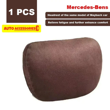 🏷️Coussin Appuie-Tête Voiture Style Maybach – Ultra Doux en Daim, Confort Cervical Universel, 30×20 cm, pour Conduite & Longs Trajets