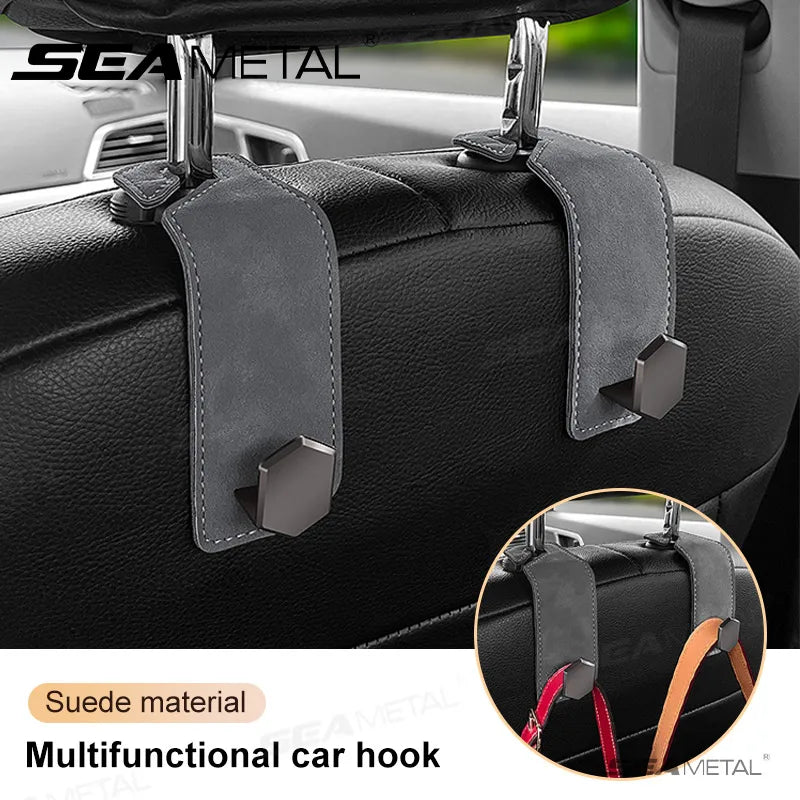 SEAMETAL Car Headrest Hooks Hanger Auto Seat Back Organizer Holder Clips 20KG Large Load Bearing for Car Interior Accessories