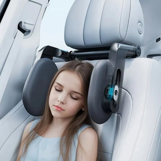 🏷️Oreiller de Repos Latéral pour Voiture – Coussin Cervical à Mémoire de Forme avec Support Télescopique pour Adultes et Enfants