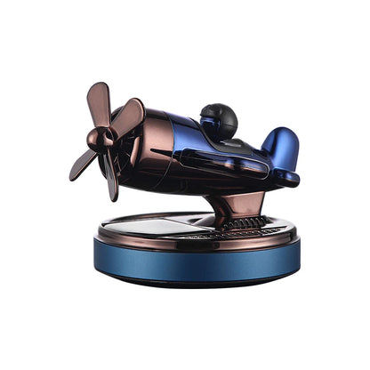 Solar Car Air Freshener Auto Parts Interior Aromatreatment Decoration Propeller Rotating Fighter Modelling Perfume Diffuser